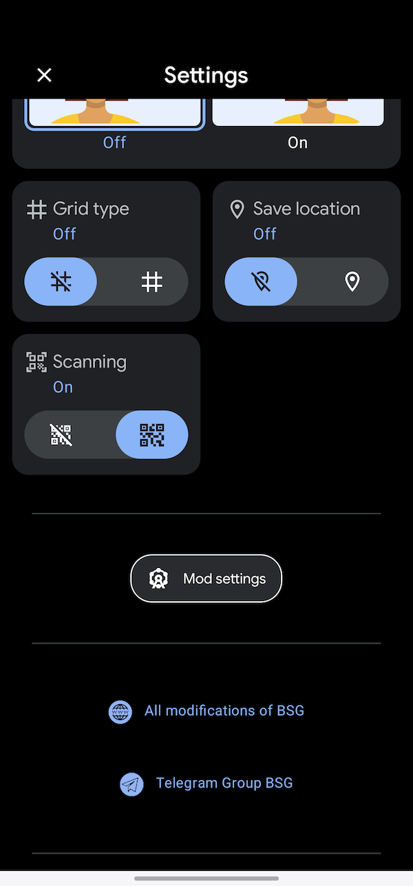 Settings Menu